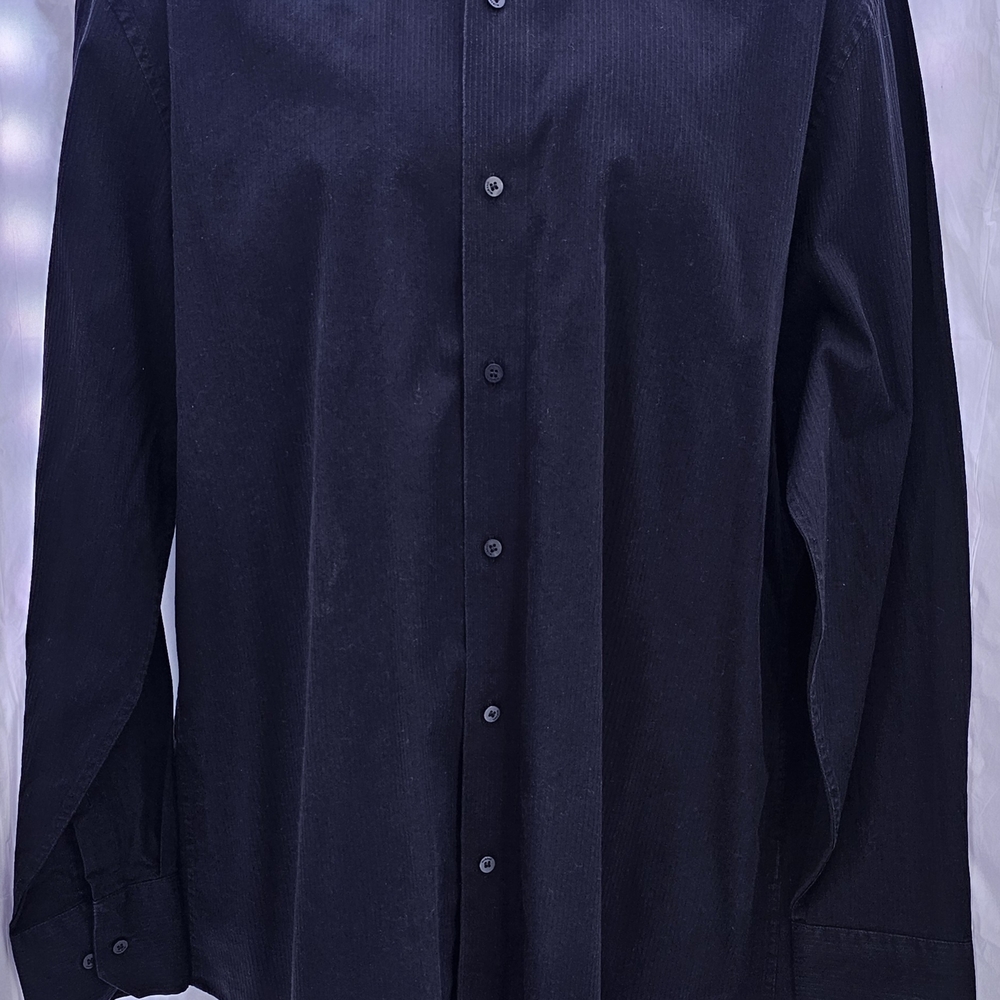 Murano Modern Comfort Dress Shirt Long Sleeve,L Black. TS4